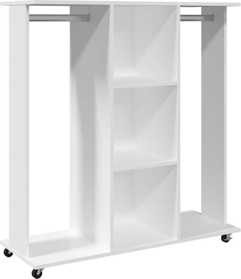 The Living Store Kledingkast Opbergkast 102 x 38 x 110 cm Duurzaam Hout Kledingkast Opbergkast Houten Kast Wit Meubel Garderobe