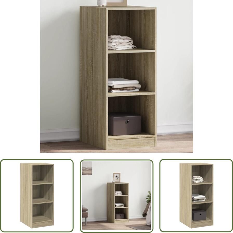 The Living Store Kledingrek 48 x 41 x 102 cm Sonoma Eiken Duurzaam bewerkt hout ruime opbergruimte en trendy compact ontwerp Bevestiging aan muur vereist Kledingkast Garderobe Kledingopbergers Houten Kledingkast Kleerkasten - Foto 2