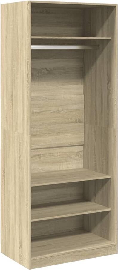 The Living Store Kledingkast 80x50x200 cm bewerkt hout sonoma eikenkleurig Kledingkast Houten Kledingkast Sonoma Eiken Bruine Kledingkast Vintage Kledingkast - Foto 2