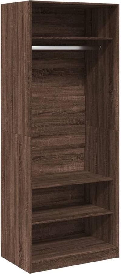 The Living Store Kledingkast 80x50x200 cm bewerkt hout bruin eikenkleur Kledingkast Houten Kledingkast Bruine Eiken Kleur Vintage Stijl Minimalistisch Design - Foto 2
