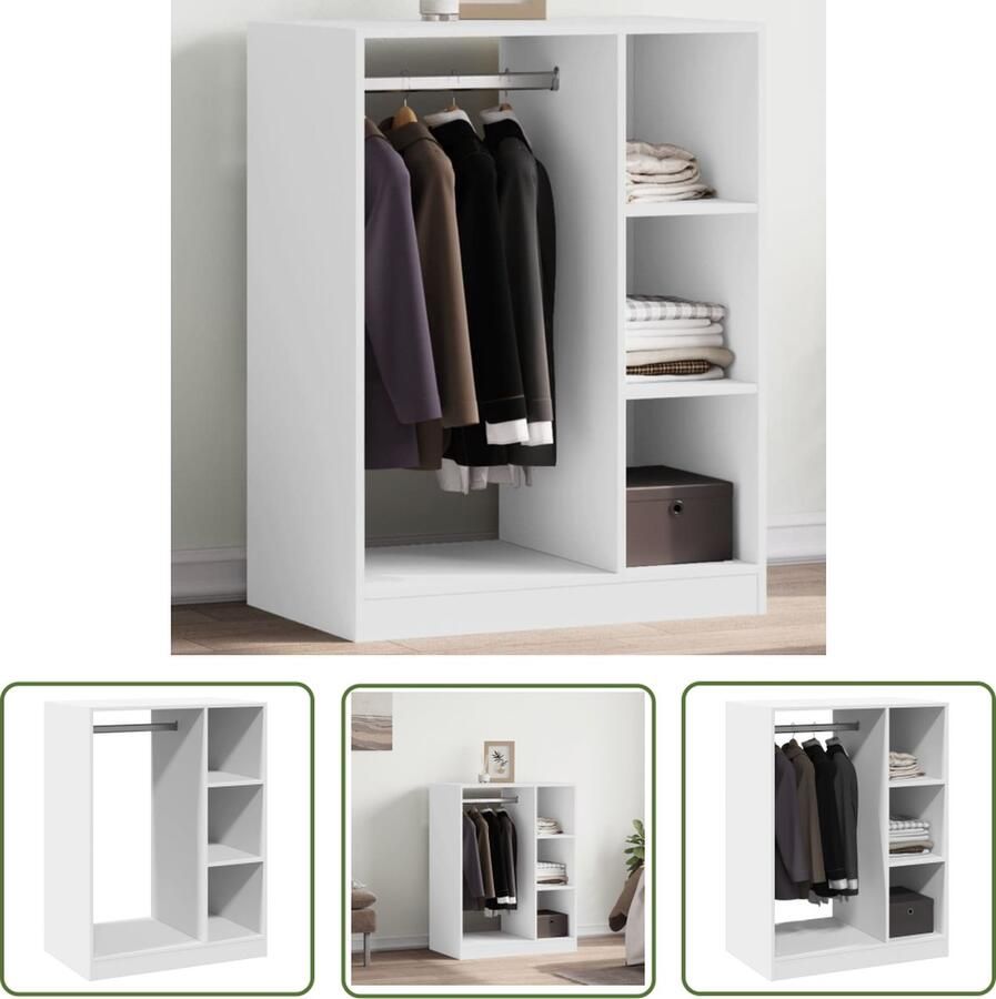 The Living Store Kledingrek op Wielen 77 x 48 x 102 cm Bewerkt Hout Schuif jouw kleding op stijlvolle en praktische wijze op dit ruime rek! - Foto 2