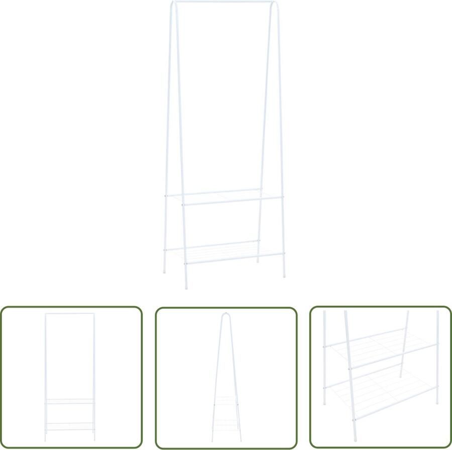 The Living Store Kledingrek Staal 59 x 35 x 150 cm Met 2 schappen Kledingrek Kasten Wandplank Opbergkast Organisatie - Foto 2