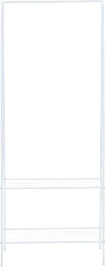 The Living Store Kledingrek Staal 59 x 35 x 150 cm Met 2 schappen Kledingrek Kasten Wandplank Opbergkast Organisatie