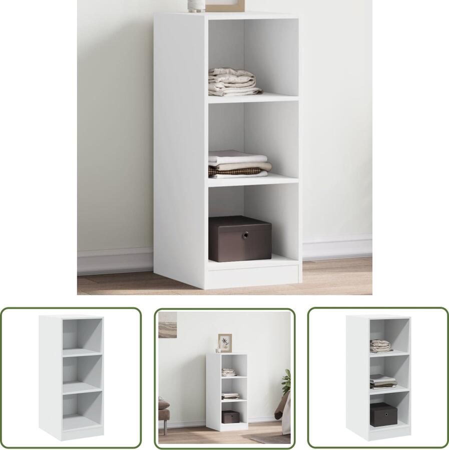 The Living Store Kledingrek Wit Hout 48 x 41 x 102 cm Opvouwbaar Kledingrek Kledingkast Garderobe Bergruimte Opslagoplossing - Foto 2