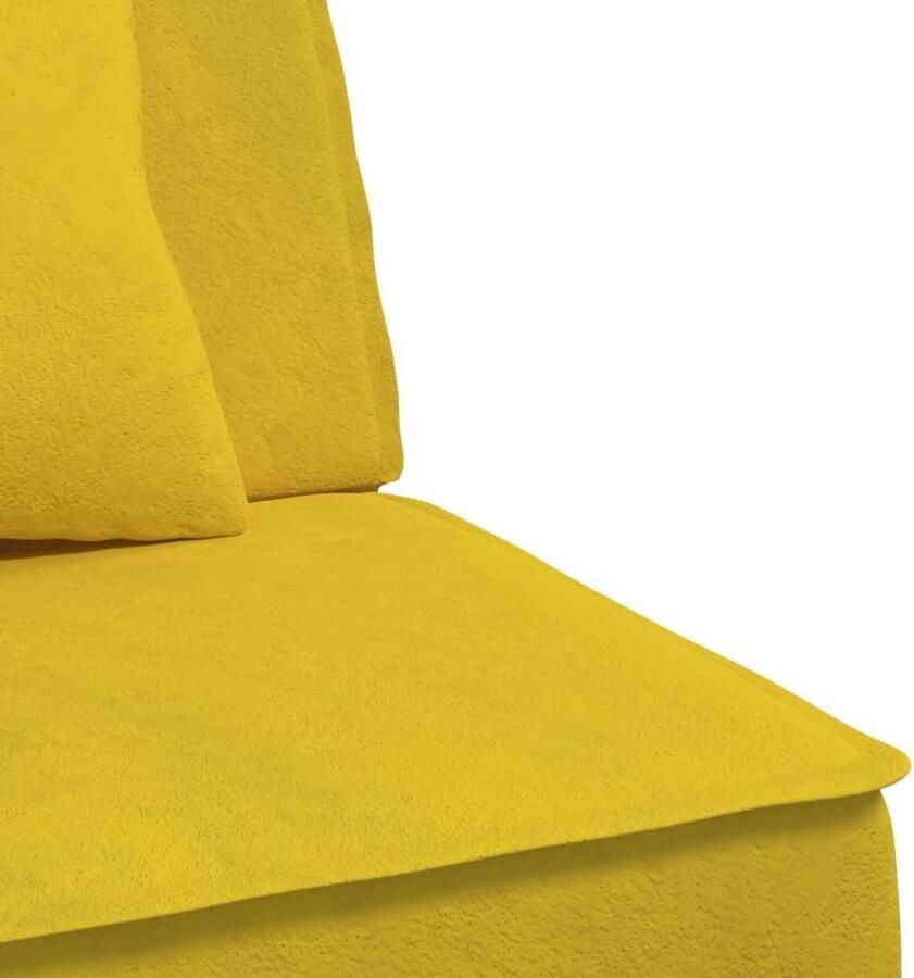 The Living Store L-vormige slaapbank fluweel geel 255 x 140 x 70 cm Slaapbank Kanapé-bed Hoekbank Lounge Sofa Fluweel Meubilair - Foto 3