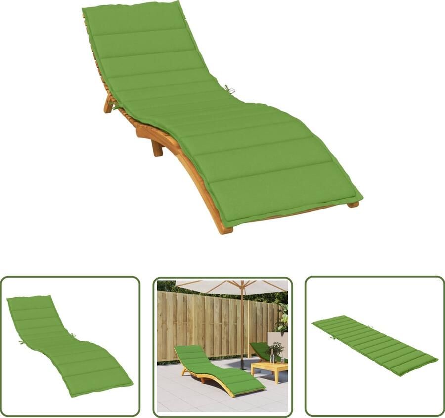 The Living Store Ligbedkussen 200 x 50 x 4 cm polyester GemÃªleerd groen Ligbedkussen Tuinstoel Kussen Lounge Kussen Outdoor Kussen Balkon Kussen