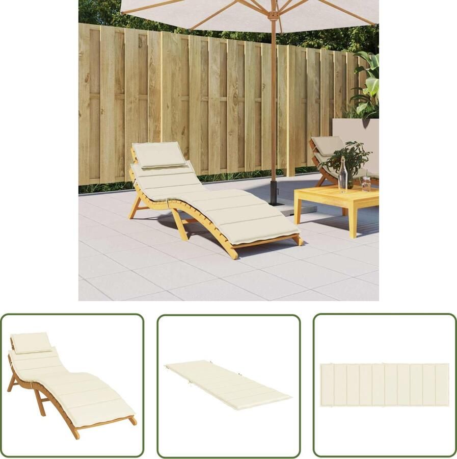 The Living Store Ligbedkussen Oxford stof 186 x 58 x 3 cm Waterbestendig Zachte vulling Ligbedkussen Oxford Stof Waterdicht Zitcomfort Tuinstoel