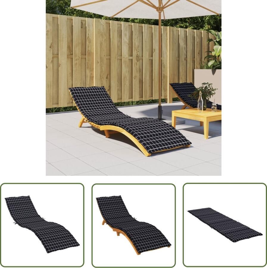 The Living Store Ligbedkussen 200 x 70 x 4 cm Waterbestendig Oxford Stof Schuimvezel Vulling Ligbedkussen Tuinstoel Kussen Outdoor Kussen Lounge Kussen Oxford Stof