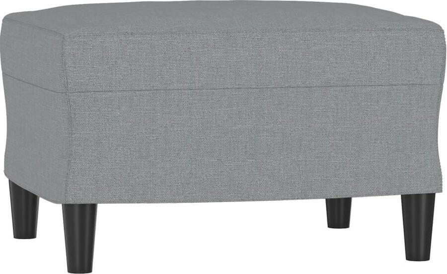 VidaXL Bankstel Loungeset 4-delige Loungeset met kussens stof lichtgrijs 3-zitsbank Grijs Stoffen Sofa - Foto 2