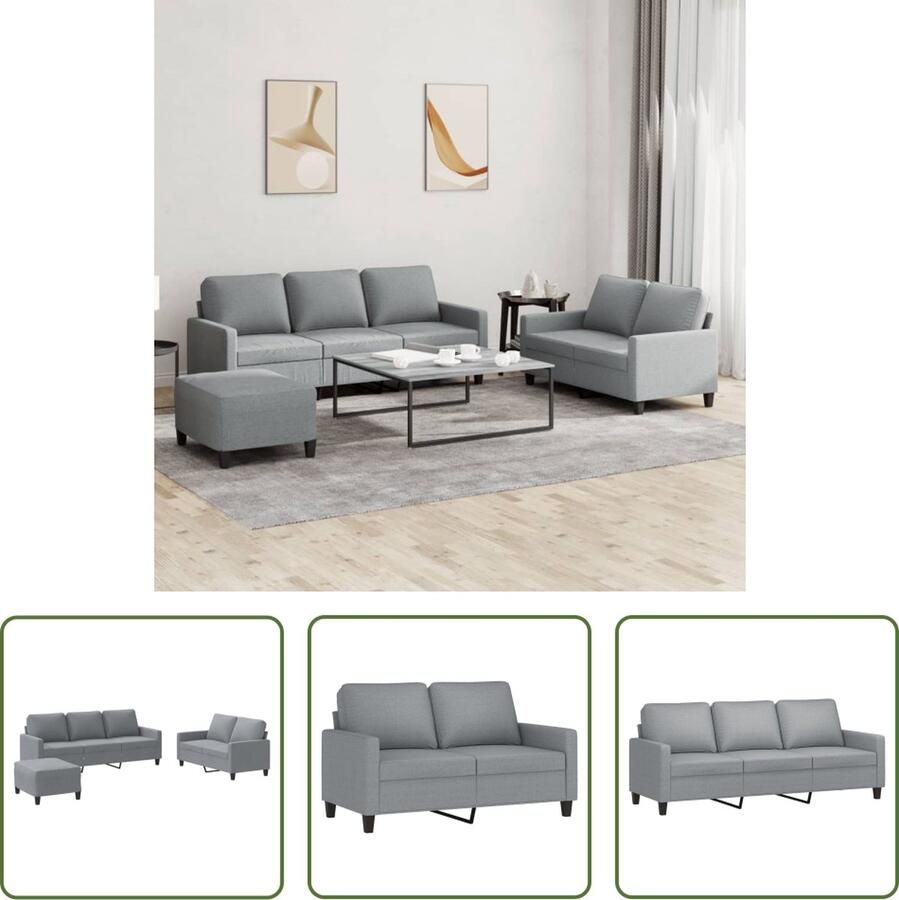 VidaXL The Living Store Loungeset Comfort 2-zitsbank- 138x77x80 cm Lichtgrijs