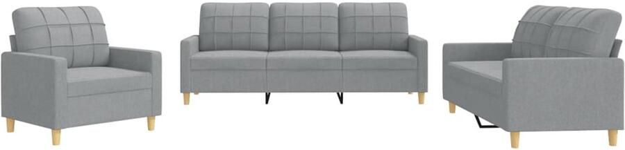 The Living Store Loungeset Lichte kleur Duurzame stof Stevig frame Comfortabele zitervaring Opvallend ontwerp Meubelset van Loungeset Bankstel Tuinmeubilair Buitenleven Grijs Meubilair