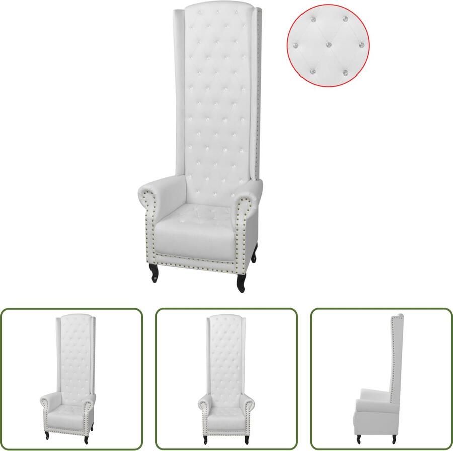 The Living Store Luxe Stoel Capitonnage Kristallen Kunstleren Bekleding 77x65x181cm Luxe Stoel Designstoel Fauteuils Kapitoneerstoelen Kristal Stoel - Foto 2