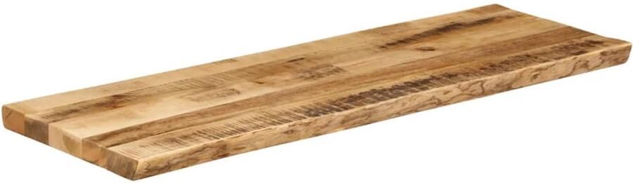 The Living Store Tafelblad met natuurlijke rand 140x40x3 8 cm massief mangohout Tafelblad Mangohout Naturel Vintage Design - Foto 2