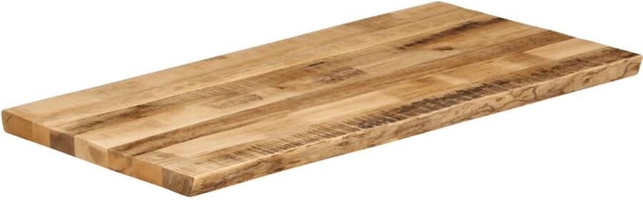 The Living Store Tafelblad met natuurlijke rand 110x60x2 5 cm massief mangohout Tafelblad Mangohouten Tafelblad Eetkamertafel Salontafel Vintage Tafelblad - Foto 2