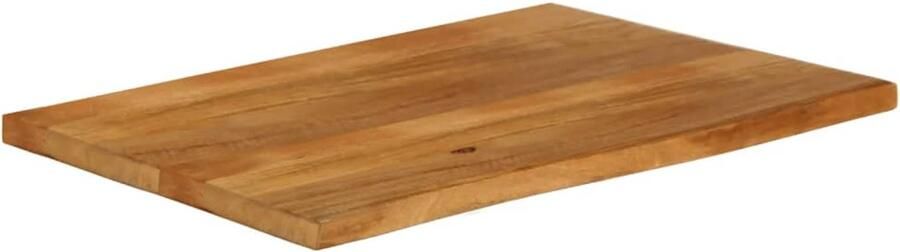 The Living Store Tafelblad met natuurlijke rand 110x60x2 5 cm massief mangohout Tafelblad Mangohout Vintage Tafel Landelijk Interieur Eetkamerset - Foto 2