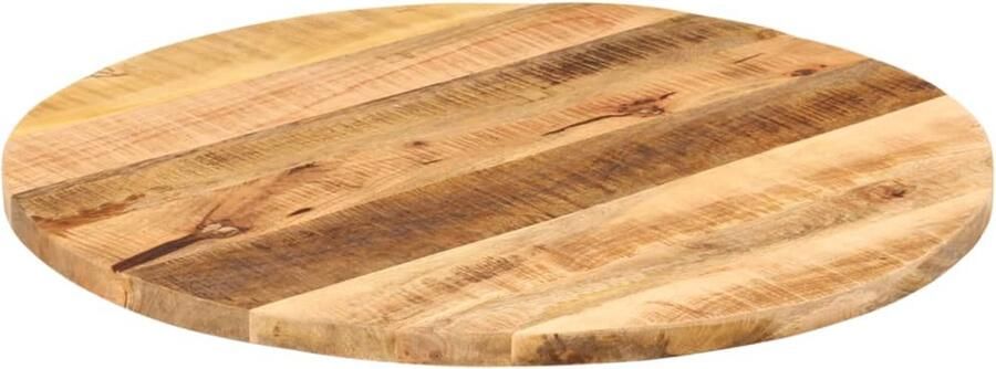 The Living Store Tafelblad rond Ø 70x2 5 cm massief ruw mangohout Tafeltje Tafelblad Mangohout Houten Tafelblad Vintage Tafel - Foto 2