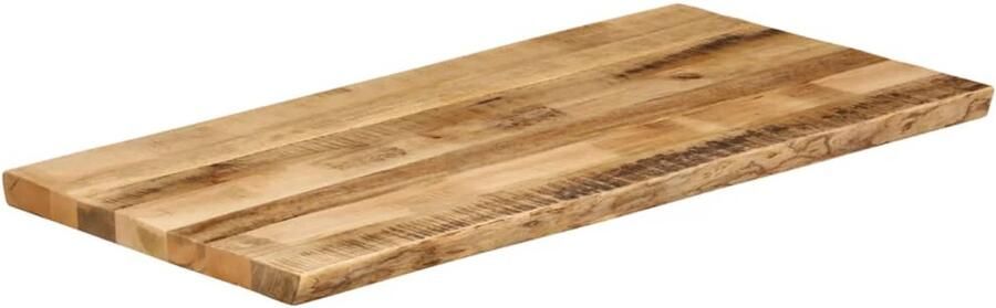 The Living Store Mangohouten Tafelblad 120 x 60 x 2.5 cm Natuurlijke Houtnerven Mangohouten Tafelblad Vervangen Vintage Tafel Industrieel Tafelblad Naturel Tafelblad - Foto 2