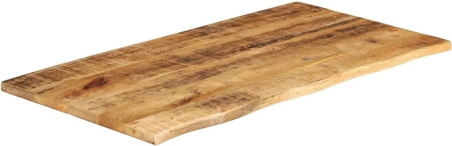The Living Store Mangohouten Tafelblad 100 x 60 x 2.5 cm Rustieke Natuurlijke Rand Houten Tafelblad Mangohout Tafelblad Vervangen Vintage Tafel Landelijk Design - Foto 2