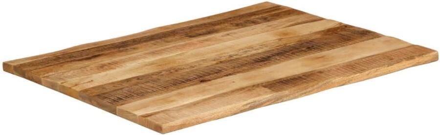 The Living Store Tafelblad met natuurlijke rand 100x80x2 5 cm massief mangohout Tafelblad Mangohout Tafelblad Vervangen Natuurhouten Tafelblad Vintage Tafelblad - Foto 3