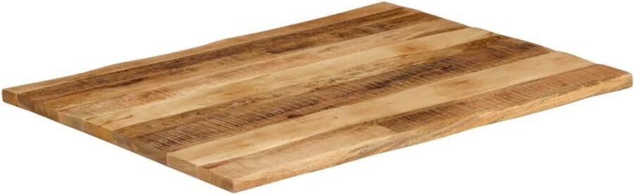 The Living Store Tafelblad met natuurlijke rand 110x80x2 5 cm massief mangohout Mangohouten Tafelblad Vervangen Salontafel Eettafel Vintage Tafelblad - Foto 2