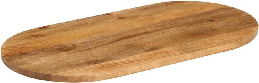 The Living Store Mangohouten Tafelblad 140 x 50 x 3.8 cm Rustiek Massief Hout Mangoholstafelblad Tafelblad Vervangen Oval Tafellaag Rustic Tafel Vintage Tafel - Foto 2