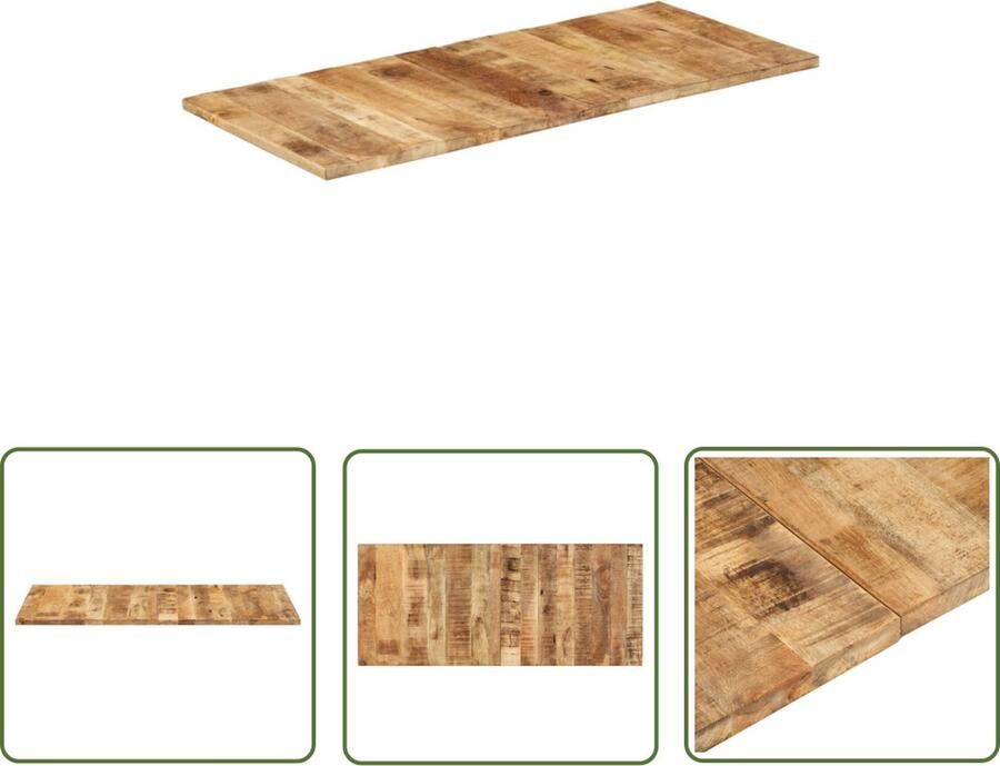 The Living Store Mangohouten Tafelblad 140 x 60 cm IndustriÃle Look Tafeltblad Mangohout Industrieel Design Eethoek Tafel Accessoires - Foto 2