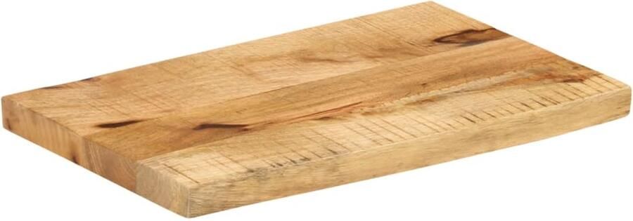 The Living Store Mangohouten Tafelblad 50 x 30 x 2.5 cm Massief Ruw Mangohout met Natuurlijke Rand Tafelblad Mangohout Tafel Accessoires Natuurlijk Vintage - Foto 3