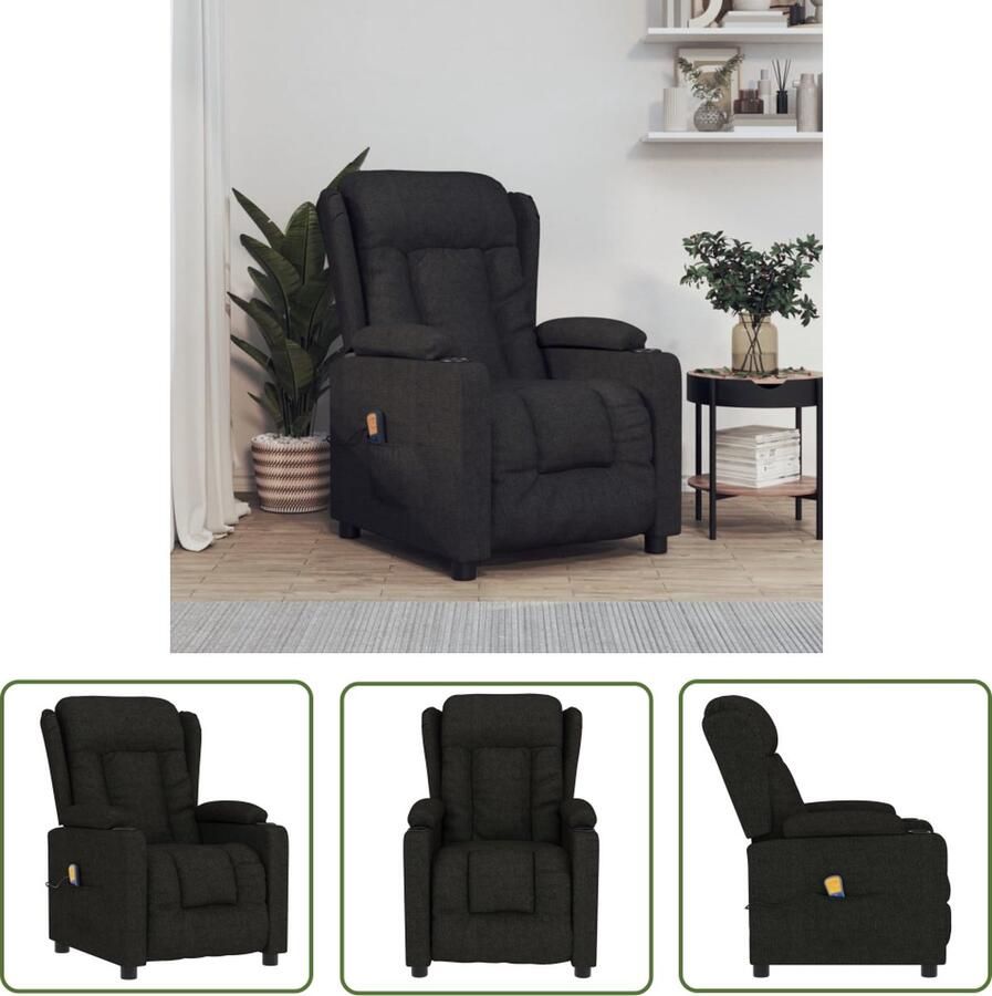 The Living Store Massagefauteuil Verstelbaar Zwart 72.5 x 96 x 99.5 cm Met Massage en Verwarming 6-punts Trillingsmassage Massagestoel Verstelbare Stoel Massage Fauteuil Relaxfauteuil Ergonomische Stoel - Foto 3