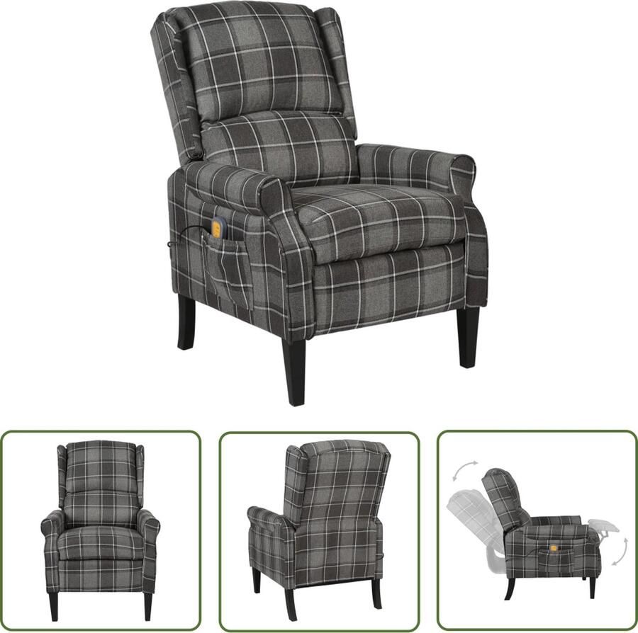 The Living Store Elektrische Massagestoel Grijs 71 x 90.5 x 101.5 cm 6-punts trillingsmassage Elektrische Massagestoel Relaxstoelen Ergonomische Stoel Verwarmde Stoel - Foto 3