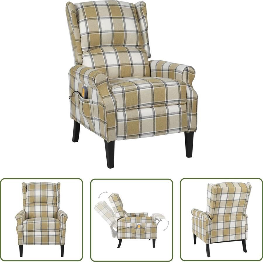 The Living Store Elektrische Massagestoel Groen 71 x 90.5 x 101.5 cm Massage en Verwarming Elektrische Massagestoel Verwarmde Massagestoel Ergonomische Stoel Lounge Stoel - Foto 2