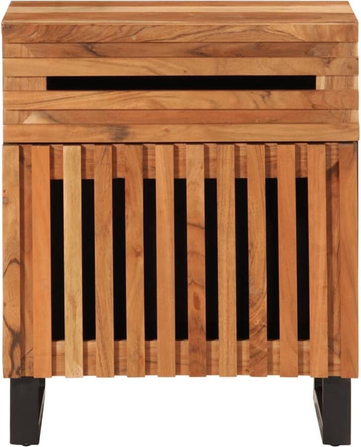 The Living Store Nachtkastje 50x34x60 cm massief acaciahout Nachtkastje Acacia Bruine Kleur Salontafel Kamermeubilair - Foto 2