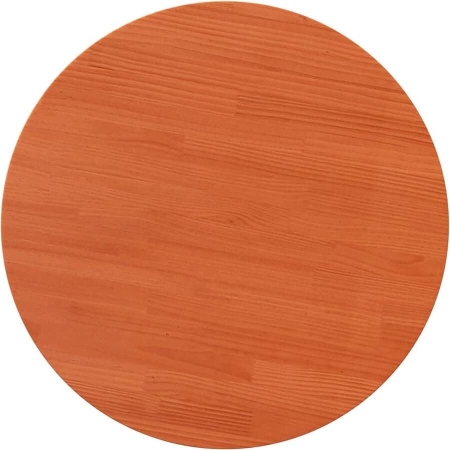 The Living Store Tafelblad rond Ø90x2 5 cm massief grenenhout wasbruin Houten Tafelblad Ronde Tafelblad Vervangen Massief Grenenhout Vintage Tafelblad - Foto 2