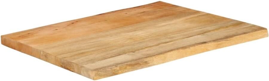 The Living Store Houten Tafelblad 70 x 60 x 2.5 cm Massief mangohout met natuurlijke rand Houten Tafelblad Mangohout Tafelblad Vervangen Tafelblad Decoratie Salontafel Blad - Foto 2