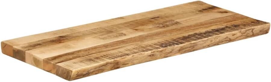 The Living Store Massief Mangohouten Tafelblad 100 x 40 x 3.8 cm natuurlijke rand Rustiek design Tafelblad Mangohout Naturel Vintage Rustic - Foto 2