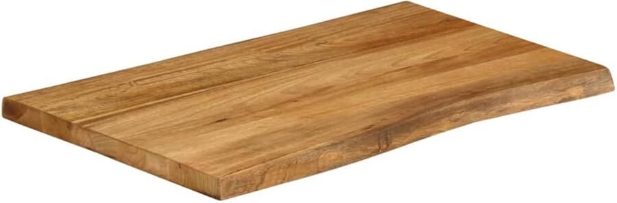 The Living Store Massief Mangohouten Tafelblad 70 x 60 x 3.8 cm Natuurlijke Randen Tafelblad Mangohout Massief Hout Natuurrand Vintage Tafel - Foto 2