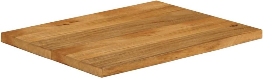 The Living Store Massief Mangohouten Tafelblad 90 x 60 x 2.5 cm Natuurlijke Rand Tafelblad Mangohout Naturel Vintage Rustic - Foto 2