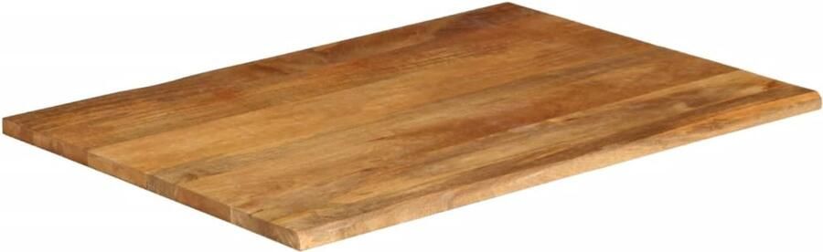 The Living Store Mangohouten Tafelblad 100 x 80 x 3.8 cm Natuurlijke Rustieke Rand Uniek massief mangohouten meubelstuk Tafelblad Mangohout Tafelblad Vervangen Eetkamertafel Salontafel - Foto 2