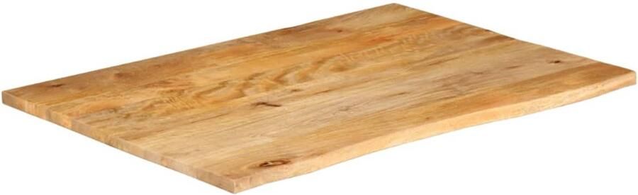 The Living Store Massief mangohouten Tafelblad 90 x 80 x 3.8 cm Rustieke natuurlijke rand Tafelblad Mangohout Vintage Tafel Landelijke Stijl Tweedehands Tafel - Foto 2