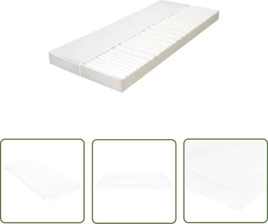 The Living Store 7 Zone Bezoekersmatras 120 x 200 x 10 cm PU-schuim D25 H2 H3 Bezoekermatras 7 Zone Matras PU-schuim Matras Anti Allergisch Matras Hotelmatras