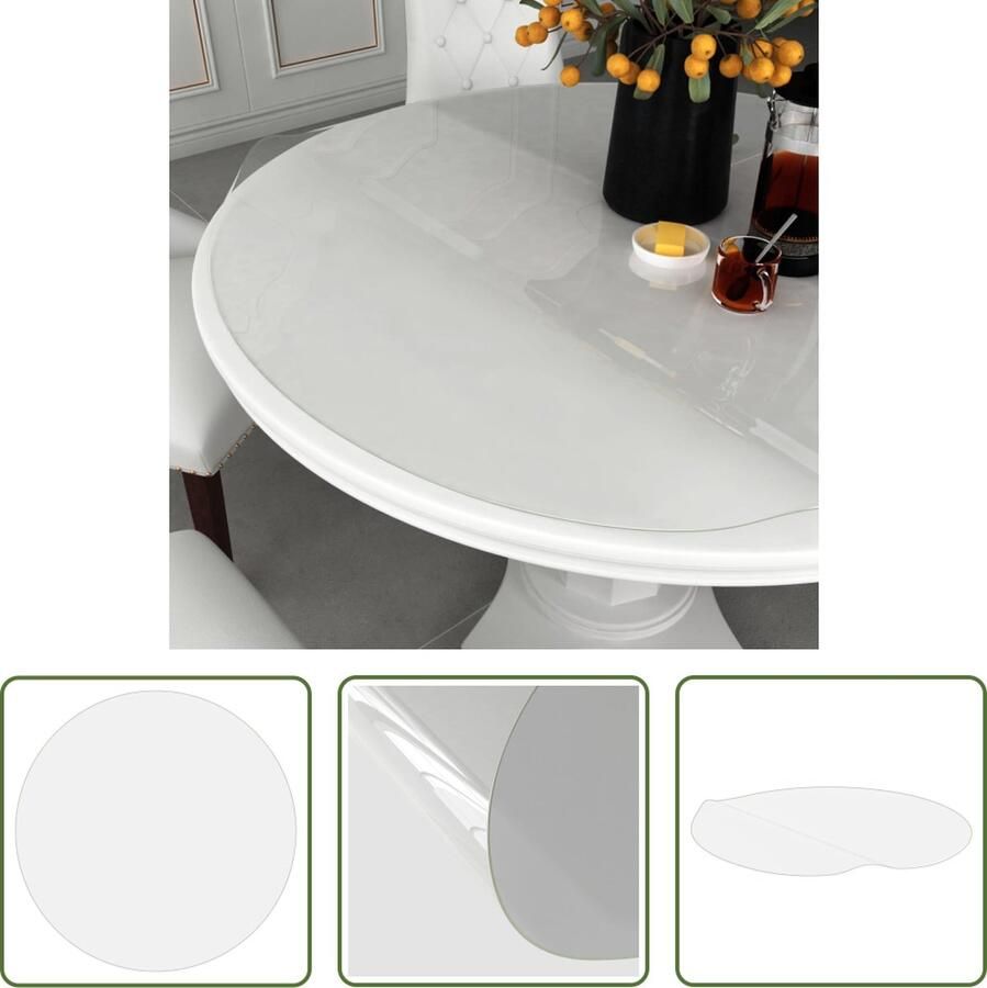 The Living Store meubelbeschermfolie ronde transparant PVC 100 cm diameter 2 mm dikte Tafelbeschermer Pvc Tafelbeschermer Ronde Tafelbeschermer Transparante Tafelbeschermer Tafelmat - Foto 3