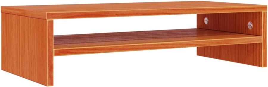 The Living Store Monitorstandaard 50x24x13 cm massief grenenhout wasbruin Monitorstandaard Computerstandaard Laptopstandaard Bureaustandaard Grenenhouten Standaard - Foto 2