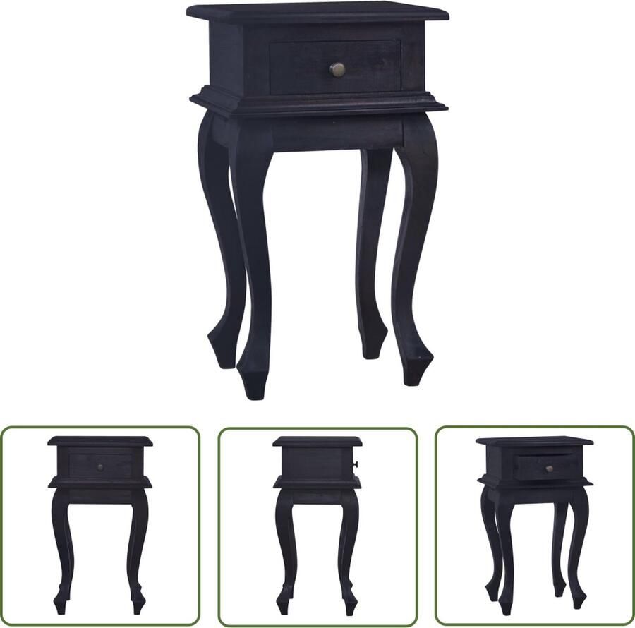 The Living Store Nachtkastje 35x30x60 cm massief mahoniehout lichtkoffiekleurig Nachtkastje Vintage Meubilair Mahoniehouten Kast Salon Tafel Kamer Decoratie - Foto 2