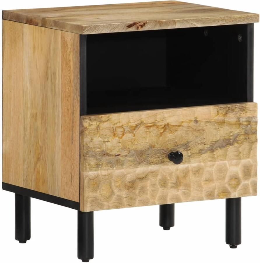 The Living Store Nachtkastje 40x33x46 cm massief mangohout Nachtkastje Mangohout Bedroom Furniture Side Table Living Room Furniture - Foto 2