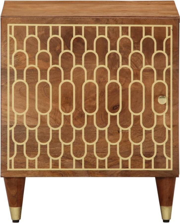 The Living Store Nachtkastje 40x33x46 cm massief mangohout Nachtkastje Retro Mangohout Houten Meubels Vintage - Foto 2