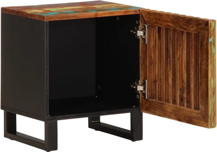 The Living Store Nachtkastje 40x34x46 cm massief gerecycled hout Nachtkastje Industrieel Vintage Bruine Kleur Houten Meubel - Foto 2