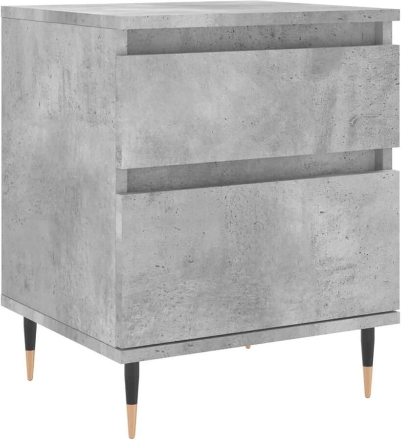 The Living Store Nachtkastje Trendy Meubelen 40x35x50 cm Betongrijs Nachtkastje Nachtkast Beton Grijs Houten Kast Minimalistisch