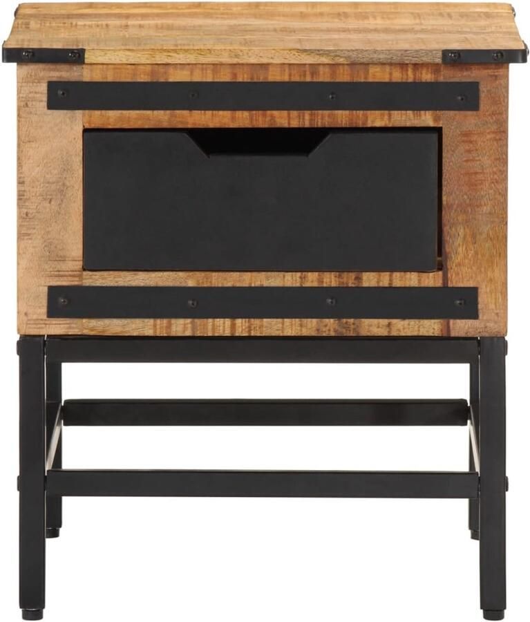 The Living Store Nachtkastje 40x40x45 cm massief mangohout Nachtkastje Mango Wood Houten Nachttafel Salontafel Kamermeubilair - Foto 2