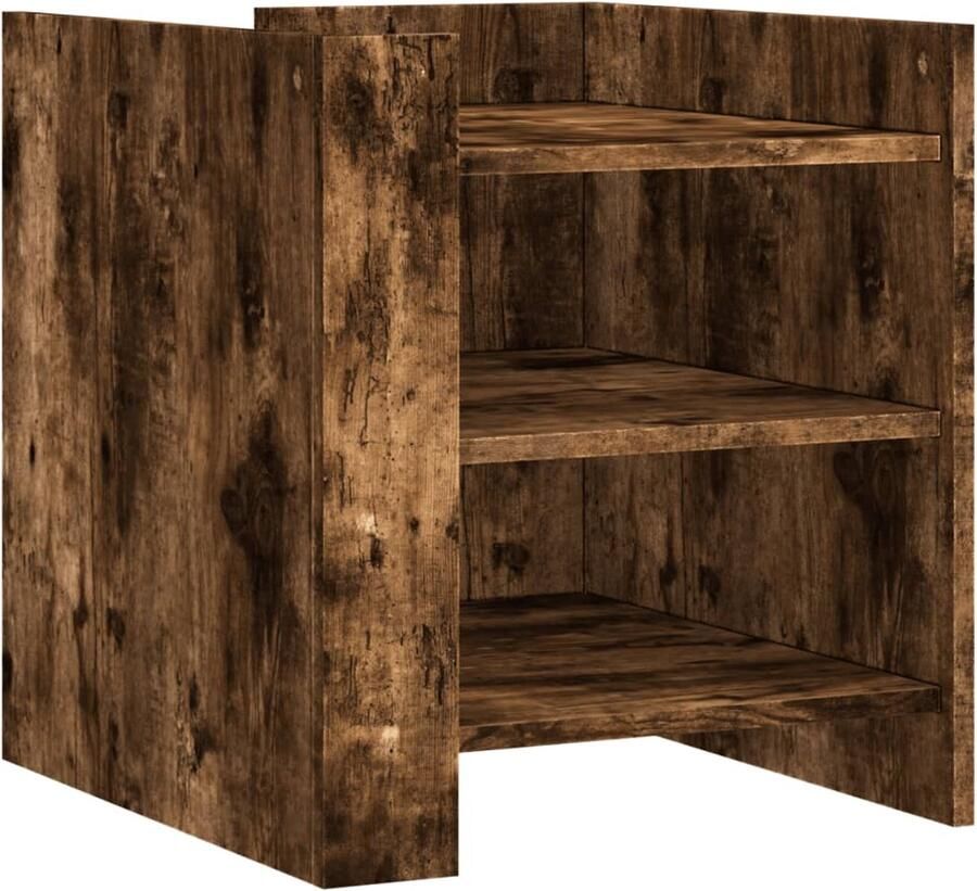 The Living Store Nachtkastje 45x50x50 cm bewerkt hout gerookt eikenkleurig Nachtkastje Kastje Houten Kast Bruine Kast Vintage Kast - Foto 2