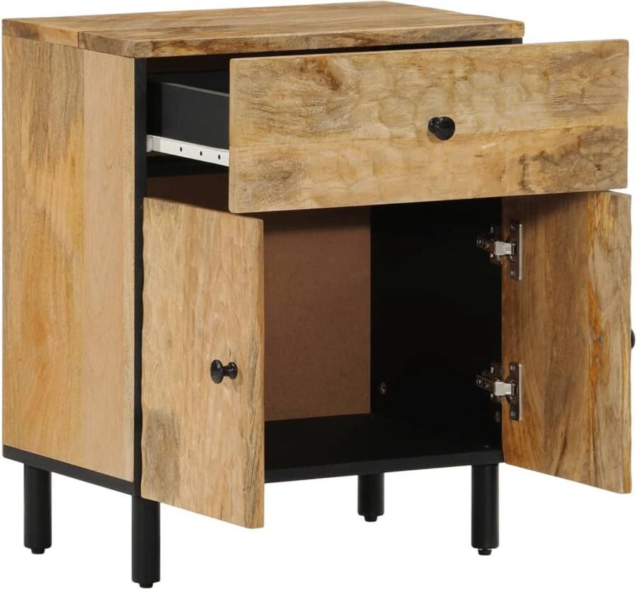 The Living Store Nachtkastje 50x33x60 cm massief mangohout Nachtkastje Mangohout Slaapkamers Kamerdecoratie Houten Meubilair - Foto 2
