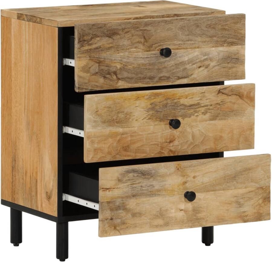 VidaXL The Living Store Nachtkastje 50x33x60 cm massief mangohout Nachtkastje Mangohout Bedroom Furniture Side Table Storage Cabinet - Foto 2